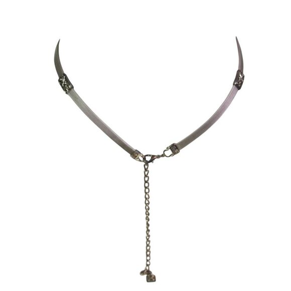 SKINNY SILVER METAL MESH CHAIN 3/8"Wd DRESS WOMEN'S BELT Sz S-M (R6 - Picture 2 of 11